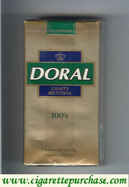 Doral Premium Taste Guaranteed Lights Menthol 100s cigarettes soft box